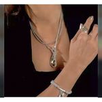 Silver 36" Long Faced Cristal long Sweater Necklace green Womens
Jewelry Photo 5