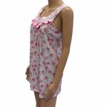 Lati Fashion Intimates Cotton Pink Floral Sleep Top Womens Small White Photo 3