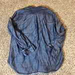 Banana Republic  Boyfriend Fit Shirt Womens Medium Blue Long Sleeve Ruffled Cuffs Photo 7