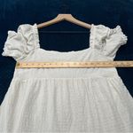 Sophie Rue Cream Lightweight Textured Puff Sleeve Peasant Mini Dress Size L Photo 9