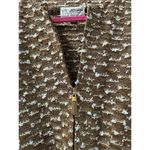 St. John Collection  Women's Brown White Tweed Knit Zip Up Sweater Jacket Size 10 Photo 3
