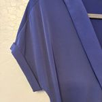 1. State  women's belted cuffed sleeve blue romper small Photo 4