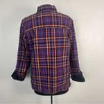 Krazy Kat  Halloween Button Up Shirt Sz XL Plaid Velvet Rhinestone Detail Bats Photo 4