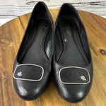Women's Lauren Ralph Lauren Flats Black Silver Size 8.5 Photo 0