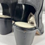 1. State  Leather Slingback Booties Womens 7.5 Black Block Heel Strappy Open Shoes Photo 8