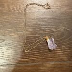 💜 Gold Necklace with Lavender Faux Amethyst Pendant Photo 2