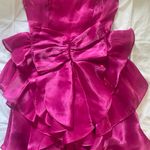 These Three Boutique Pink Strapless Bow Dress Photo 0