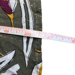 Zinzane Small Green Purple Floral Silver Metallic Stripe V Neck Crop Top Blouse Green Photo 7