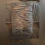 Jessica McClintock  Textured Elegant Black Clutch Bag with Chain Photo 4