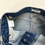 GRLFRND  Eva Mini Medium Wash Distressed Denim A-Line Skirt Size 29 Photo 4