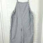 SheIn Grey White Striped Baggy Wide Leg Jumpsuit Overalls Size XL/12 Photo 0