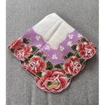 NWT Vintage Bonart Queen Size Beauty Woman's Handkerchief 15" Floral 50's Photo 5