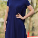 Piko 1988 The Perfect Piko Short Sleeve Swing Dress in Navy Size Small Blue Photo 0