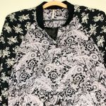 Free People  Black and Gray Floral Bomber Jacket Size XS Photo 7