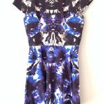 Milly  Geometric Cap Sleeve Fit & Flare Exposed Zipper Dress 8 Photo 9