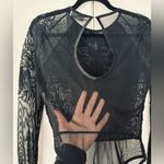 Flora Nikrooz VTG  Black Lace Body Suit size M Photo 4