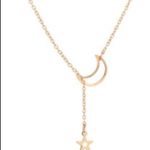 The Moon Gold Necklace & Star Gold Color Y Necklace NEW Gift Dainty Style 20” Chain Photo 3