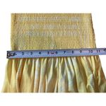 Strapless Smocked Yellow White Bohemian Vacation Beach Pool Dress S Photo 7