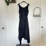 Anemos Dark Navy Tie Waist Linen Cupro Sleeveless Dress Size Small Blue Photo 1
