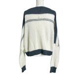 Wooden Ships  Oversized Boatneck Striped Open Knit Cotton Sweater Medium Large Photo 3