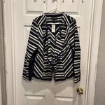 Lane Bryant ‎ Size 16 Blazer Chevron Striped Blue White Open Front Jacket NWT Photo 1