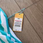 Kona Sol  Women’s Turquoise Striped One-Piece Swimsuit Sz 16W Photo 3