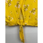 Hollister Yellow Floral Long Sleeve Wrap Blouse Top Womens Size Large Y2K Photo 6