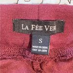 LA FEE VERTE Pseudosuede Brushed Faux Suede Leggings In Burgundy Sz Small💚 Red Photo 5
