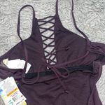 Hobie Swimsuit Purple One Piece Lace Up High Neck S Small New Photo 4