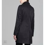 DKNY Sabrina Ruffle Trench Coat Black Size Large Cotton Polyester Button Front Photo 1