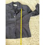 Les Suit Dark Wash Denim‎ Blazer Jacket, Button Front Career Business Women Blue Size M Photo 4