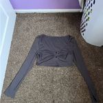 SheIn Long Sleeve Crop Top Grey Photo 3