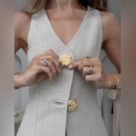 Gray Button Split Sleeveless Pants Set Commense Large NWT Photo 1