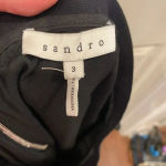 Sandro  Black Ruffle Knee Length‎ Pencil Skirt size large Photo 2