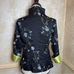 Shanghai Soho Oriental 100% Silk Asian Jacket 3D Sakura floral embroidered Sz M Black Size M Photo 2