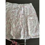 Studio M Skirt Womens Large White Pink Crochet Flared Tiered Ruffle Boho Western Photo 6