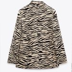 ZARA NWT Animal Print Satin Oversized Blazer Photo 2