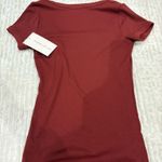 wine red square neck full length fitted top Size XS Photo 1