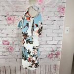 Black Label Jax cold shoulder blue white floral summer party dress size 6 Photo 7