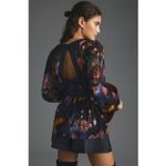 Anthropologie Maeve Floral Chiffon Blouse Open Back Tunic Cottagecore US 4 NWT Photo 3