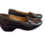 Softspots Patent Leather Croc Print Penny Loafer Shoes Women's 10 N Black Office Photo 8