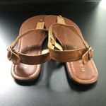 Rampage  Women's Brown and Gold Flat Buckle Sandals Size 7 Photo 7
