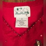 Quacker Factory  Women's Sweater Size XS Ramie Sequin USA Flag Bead Photo 2