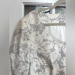 Spiegel  Cream & Gray Watercolor Floral Rose Cotton Jacket Blazer Plus Size 16W Photo 2