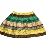 Banana Republic BANANA REPPUBLIC GREEN , BROWN & BLUE STRIPE SILK ROUND SKIRT NWT (8) Photo 7