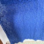 Tommy Bahama Danube Blue Lace Maxi Dress Beach Coverup L Short Sleeve V-Neck Photo 8