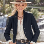 Sundance  Rosette wool blend blazer with elbow patches Photo 0