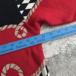 Jaeger Vintage  Sweater Womens Medium Embroidered Rope Metallic Black Red Photo 7