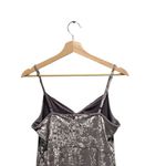 EXPRESS  Crushed Velvet Babydoll Dress Silver Size L Glam Homecoming Holiday Cute Photo 11