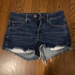 American Eagle Jean Shorts size 4 HiRise Shortie Super Stretch Photo 2